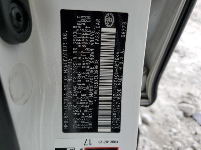 4T1BK1EBXEU089638 - 2014 TOYOTA AVALON BASE 白色 照片 12