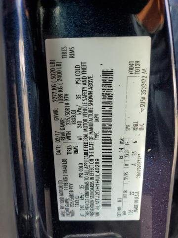 5LMTJ2DH1HUL40289 - 2017 LINCOLN MKC SELECT Կապույտ լուսանկար 12