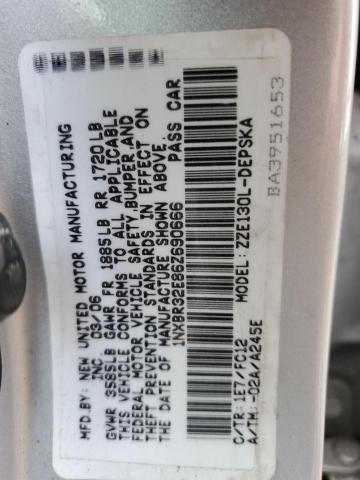 1NXBR32E86Z690666 - 2006 TOYOTA COROLLA CE SILVER photo 12