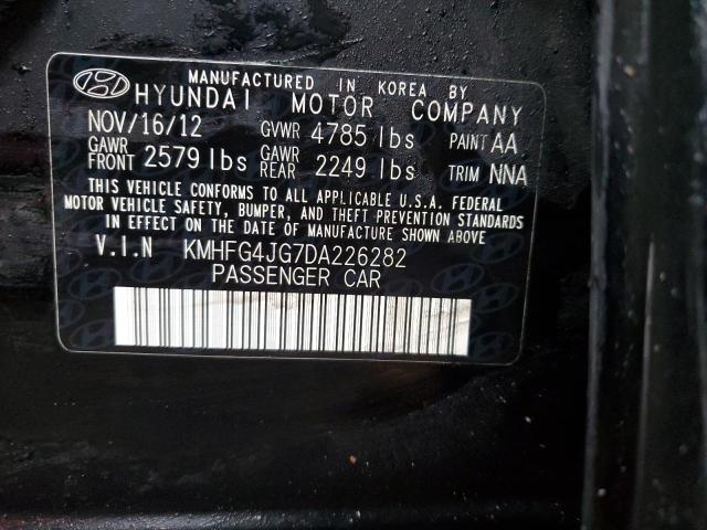 KMHFG4JG7DA226282 - 2013 HYUNDAI AZERA BLACK photo 12