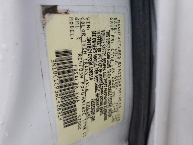 3N1BC1CP3BL428314 - 2011 NISSAN VERSA S WHITE photo 13