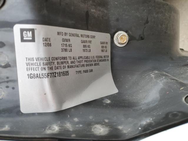 1G8AL55F77Z181605 - 2007 SATURN ION LEVEL 3 WHITE photo 13