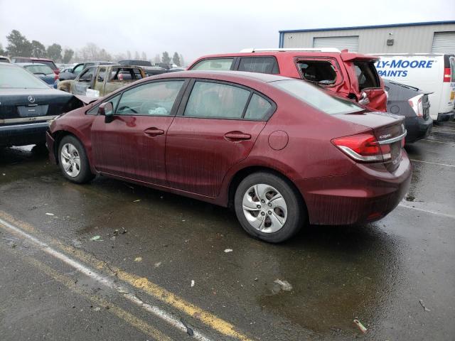 19XFB2E51EE068617 - 2014 HONDA CIVIC LX BURGUNDY photo 2