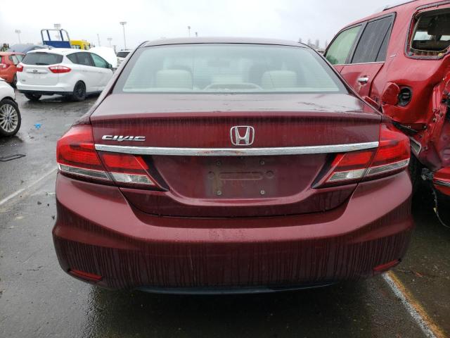 19XFB2E51EE068617 - 2014 HONDA CIVIC LX BURGUNDY photo 6