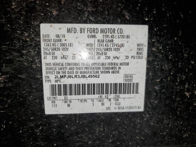 2LMPJ8LR3JBL49562 - 2018 LINCOLN MKX RESERVE Սև լուսանկար 13