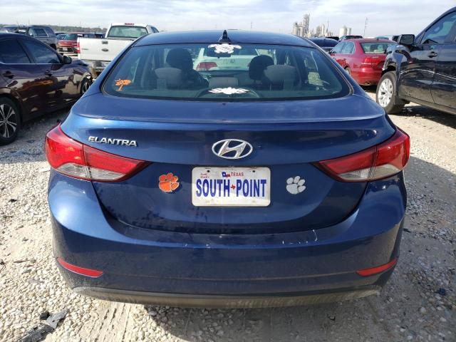 5NPDH4AE9GH675404 - 2016 HYUNDAI ELANTRA SE BLUE photo 6