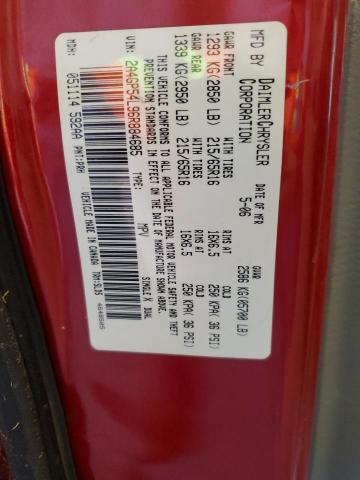 2A4GP54L96R884685 - 2006 CHRYSLER TOWN & COU TOURING 勃艮第红 照片 13