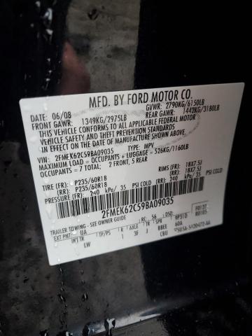 2FMEK62C59BA09035 - 2009 FORD FLEX SEL BLACK photo 13