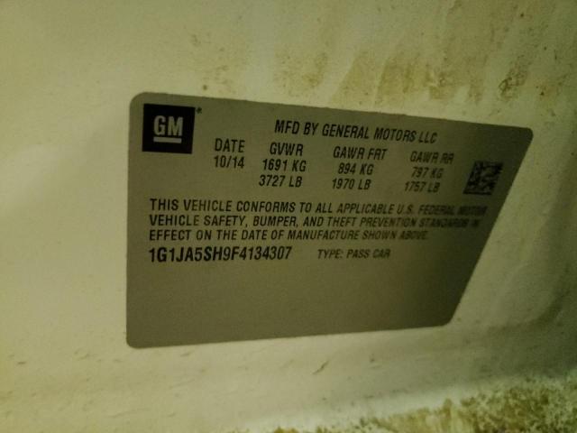 1G1JA5SH9F4134307 - 2015 CHEVROLET SONIC LS თეთრი ფოტო 12