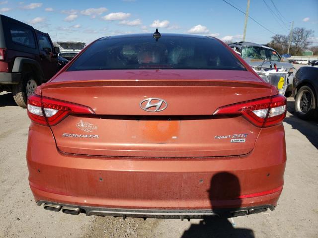 5NPE34AB8FH191764 - 2015 HYUNDAI SONATA SPORT ORANGE photo 6