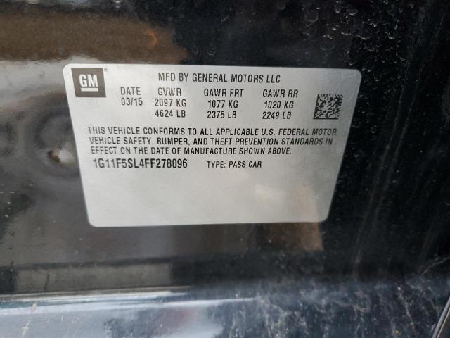 1G11F5SL4FF278096 - 2015 CHEVROLET MALIBU LTZ შავი ფოტო 12