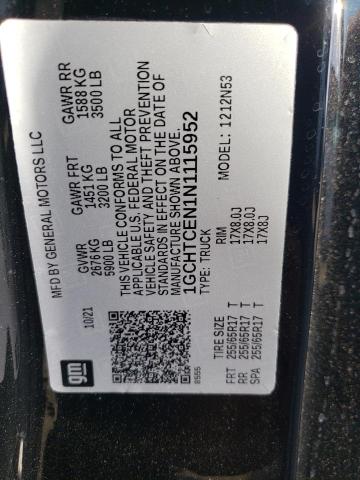 1GCHTCEN1N1115952 - 2022 CHEVROLET COLORADO LT BLACK photo 12