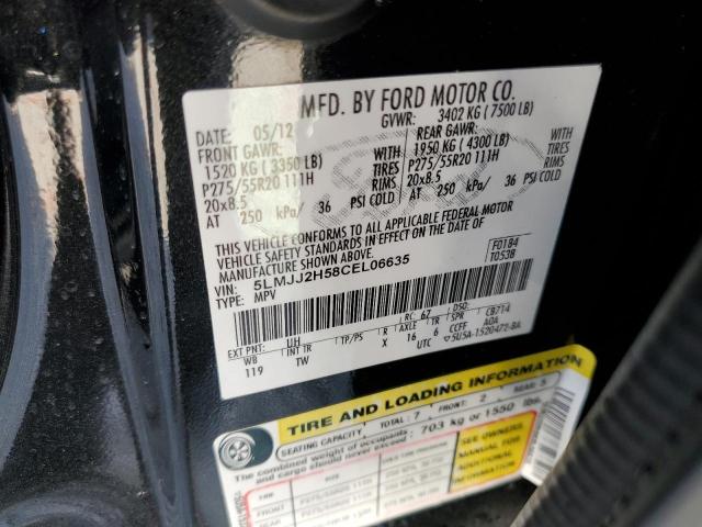 5LMJJ2H58CEL06635 - 2012 LINCOLN NAVIGATOR 黑色 照片 12