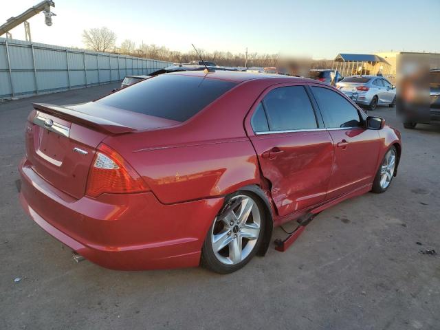 3FAHP0KC1CR393586 - 2012 FORD FUSION SPORT RED photo 3
