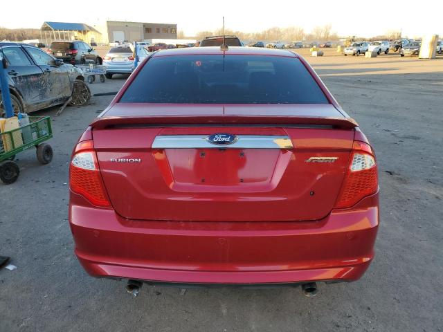 3FAHP0KC1CR393586 - 2012 FORD FUSION SPORT RED photo 6