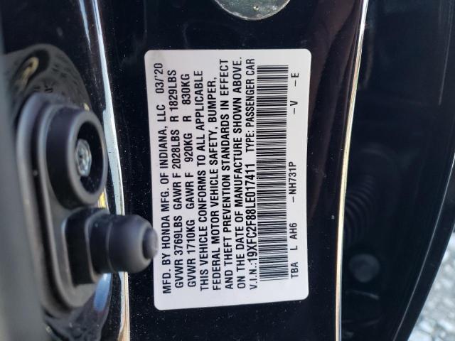 19XFC2F88LE017411 - 2020 HONDA CIVIC SPORT 黑色 照片 12