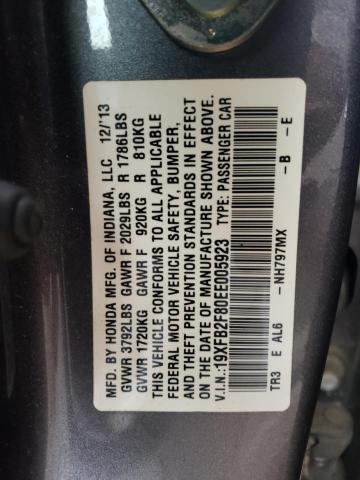 19XFB2F80EE005923 - 2014 HONDA CIVIC EX GRAY photo 13