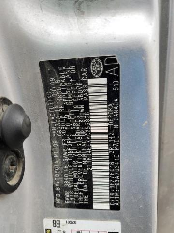 2T1BU4EEXAC255836 - 2010 TOYOTA COROLLA LE BASE SILVER photo 12