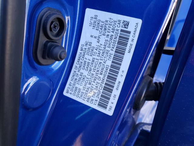 2HGFC2F88KH606463 - 2019 HONDA CIVIC SPORT 蓝色 照片 13
