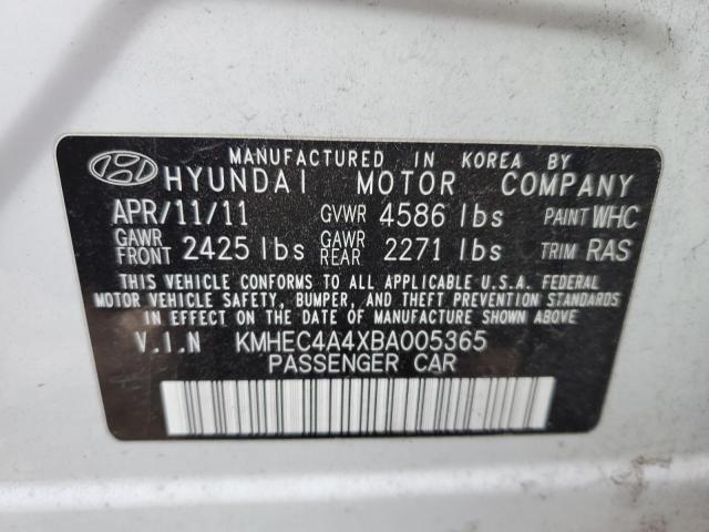 KMHEC4A4XBA005365 - 2011 HYUNDAI SONATA HYBRID WHITE photo 12