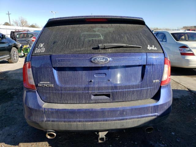 2FMDK3JC4EBA44784 - 2014 FORD EDGE SEL BLUE photo 6