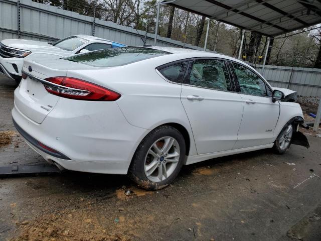 3FA6P0LU5JR244643 - 2018 FORD FUSION SE HYBRID WHITE photo 3