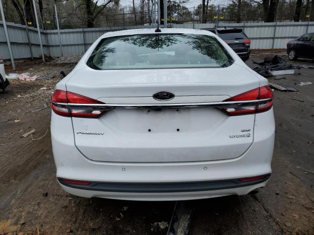 3FA6P0LU5JR244643 - 2018 FORD FUSION SE HYBRID WHITE photo 6