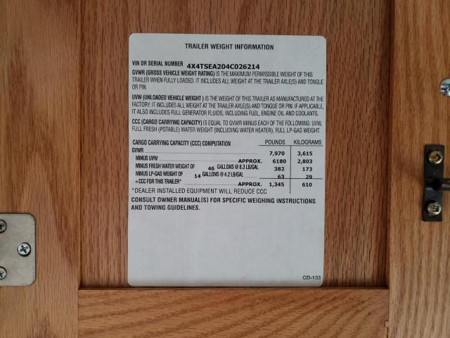 4X4TSEA204C026214 - 2004 FORS TRAILER 白色 照片 10