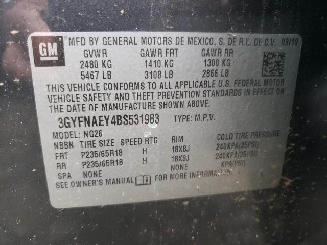 3GYFNAEY4BS531983 - 2011 CADILLAC SRX LUXURY COLLECTION GRAY photo 13