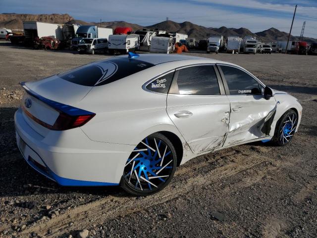 KMHL34JJ9MA031228 - 2021 HYUNDAI SONATA HYBRID WHITE photo 3