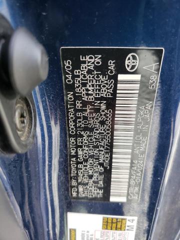 JTKDE177550058665 - 2005 TOYOTA SCION TC BLUE photo 12