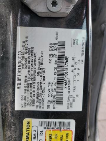 3FA6P0HD6FR172609 - 2015 FORD FUSION SE BLACK photo 12