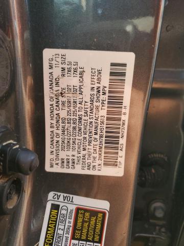 2HKRM3H78EH515613 - 2014 HONDA CR-V EXL GRAY photo 13