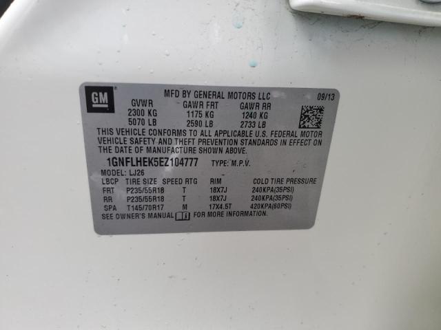 1GNFLHEK5EZ104777 - 2014 CHEVROLET EQUINOX LTZ CREAM photo 13