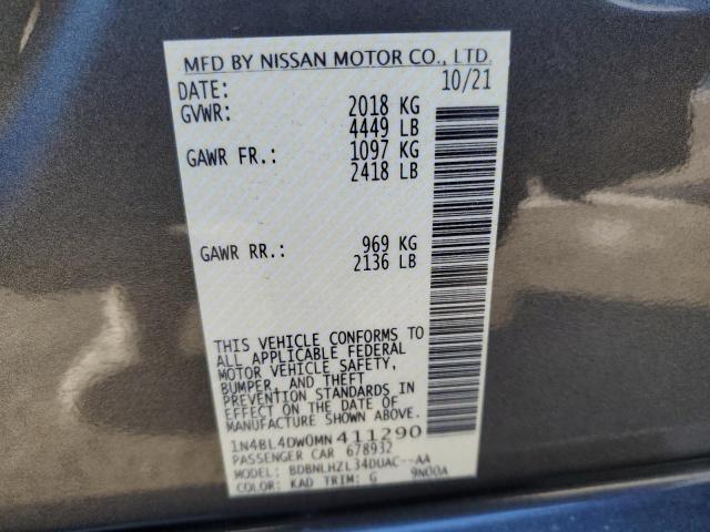 1N4BL4DW0MN411290 - 2021 NISSAN ALTIMA SV GRAY photo 12