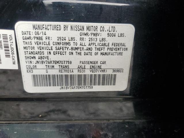 JN1BV7AR7EM707759 - 2014 INFINITI Q50 BASE BLACK photo 12