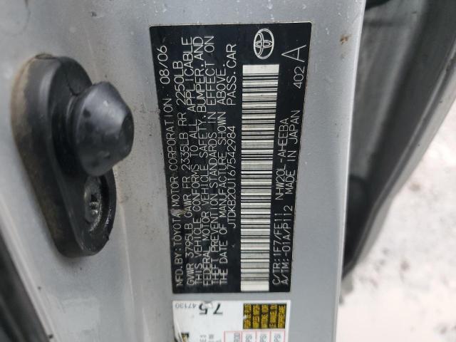 JTDKB20U167542984 - 2006 TOYOTA PRIUS BLACK photo 12