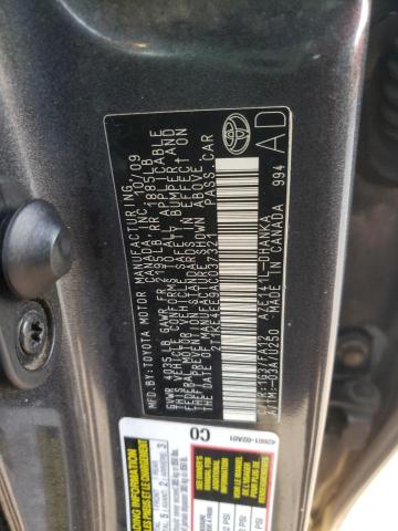 2T1KE4EE9AC037321 - 2010 TOYOTA COROLLA MA S CHARCOAL photo 12