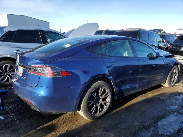 5YJSA1E59MF444131 - 2021 TESLA MODEL S Կապույտ լուսանկար 3