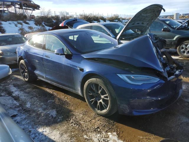 5YJSA1E59MF444131 - 2021 TESLA MODEL S Կապույտ լուսանկար 4