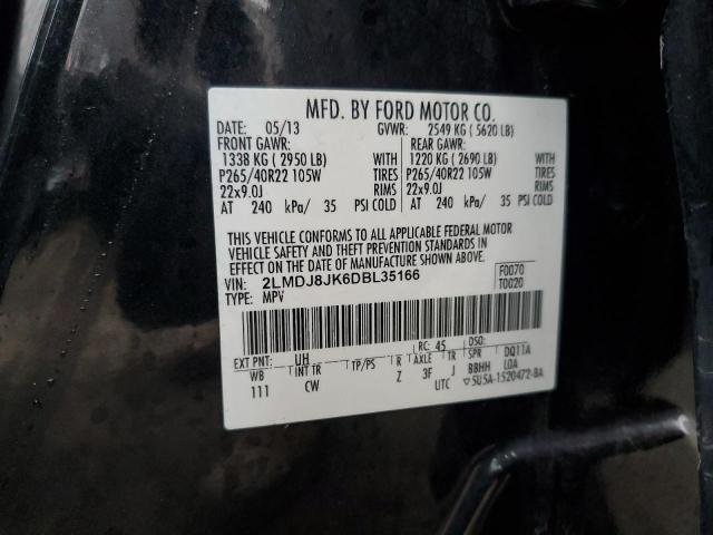 2LMDJ8JK6DBL35166 - 2013 LINCOLN MKX BLACK photo 13