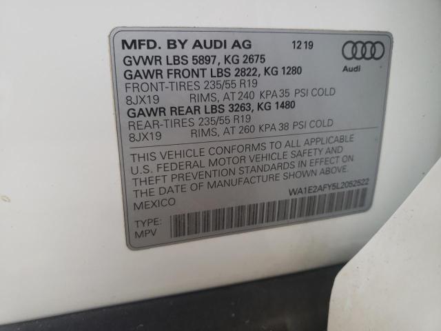 WA1E2AFY5L2052522 - 2020 AUDI Q5 PREMIUM PLUS WHITE photo 13