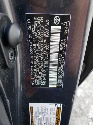 JTDBU4EE0A9113324 - 2010 TOYOTA COROLLA BASE GRAY photo 12