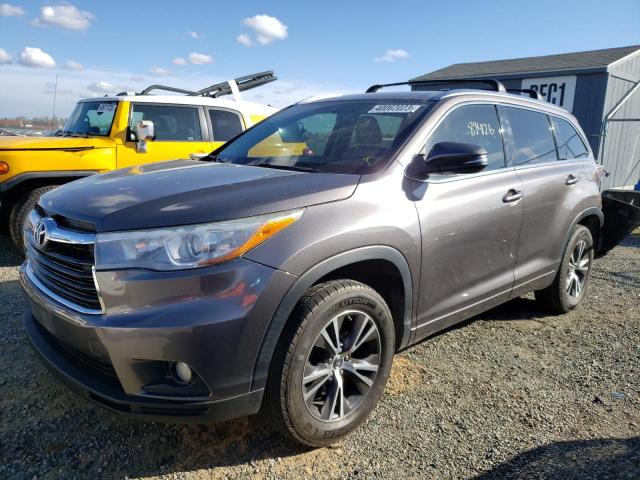 5TDKKRFH1GS167088 - 2016 TOYOTA HIGHLANDER XLE BLACK photo 1