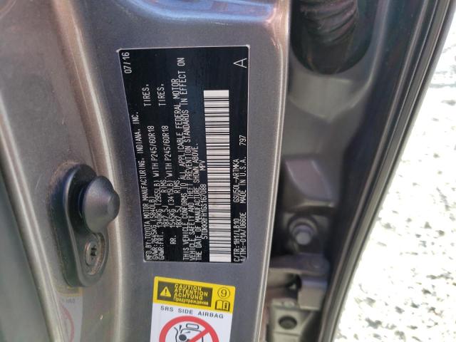 5TDKKRFH1GS167088 - 2016 TOYOTA HIGHLANDER XLE BLACK photo 13