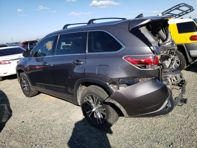5TDKKRFH1GS167088 - 2016 TOYOTA HIGHLANDER XLE BLACK photo 2