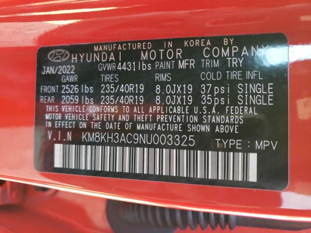 KM8KH3AC9NU003325 - 2022 HYUNDAI KONA N BASE RED photo 14