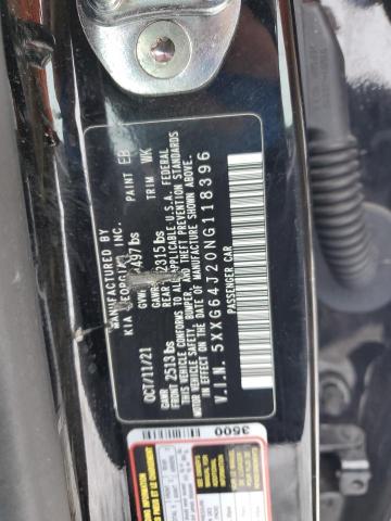 5XXG64J20NG118396 - 2022 KIA K5 GT LINE BLACK photo 12