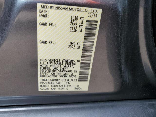 1N4AL3AP0FC214301 - 2015 NISSAN ALTIMA 2.5 GRAY photo 13