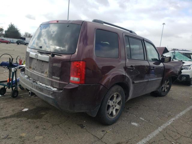 5FNYF3H93AB016721 - 2010 HONDA PILOT TOURING MAROON photo 3